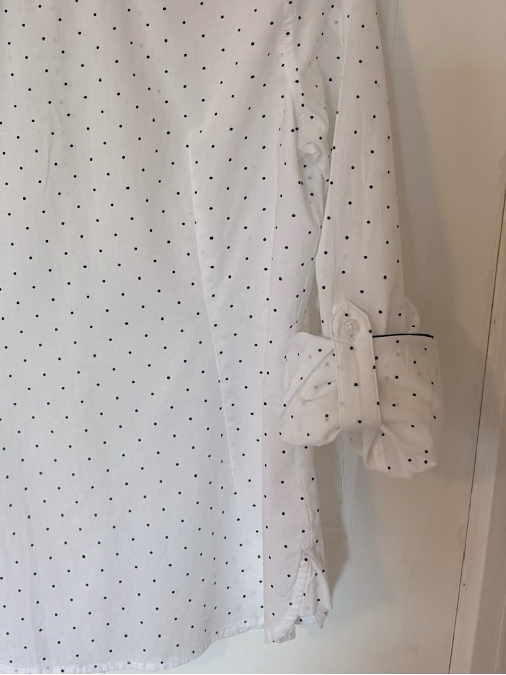Tommy Hilfiger Polka Dot Button Down Shirt White Black Classic Preppy Blouse Med - Picture 6 of 13